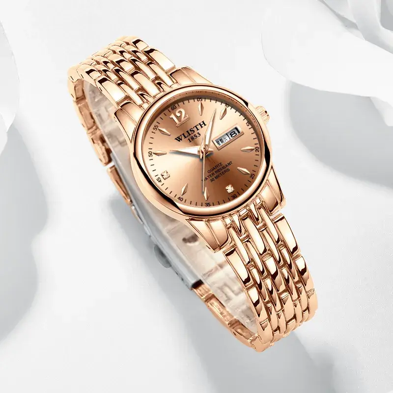 Women's Rose Gold Quartz Watch with Date Display - Image 11