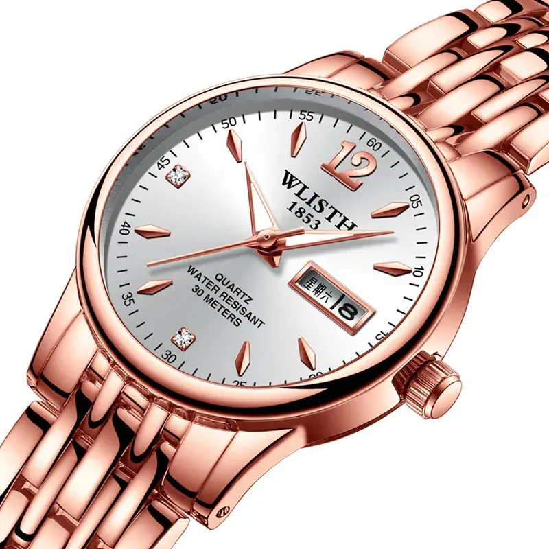 Women's Rose Gold Quartz Watch with Date Display - Image 2
