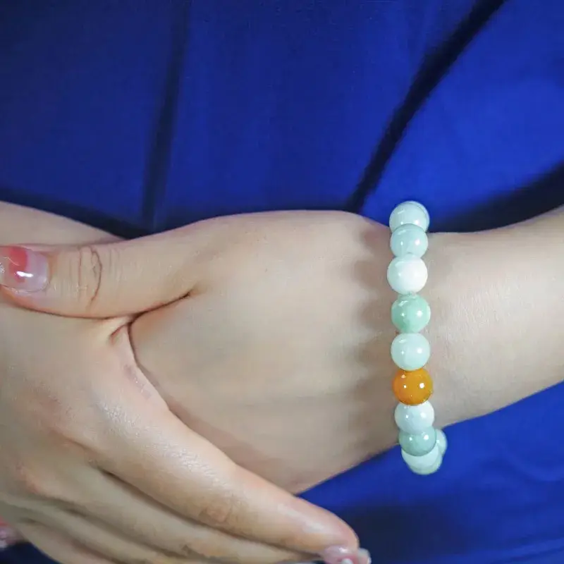 Natural Jade Three Color A Grade Bracelet 10mm - Image 5
