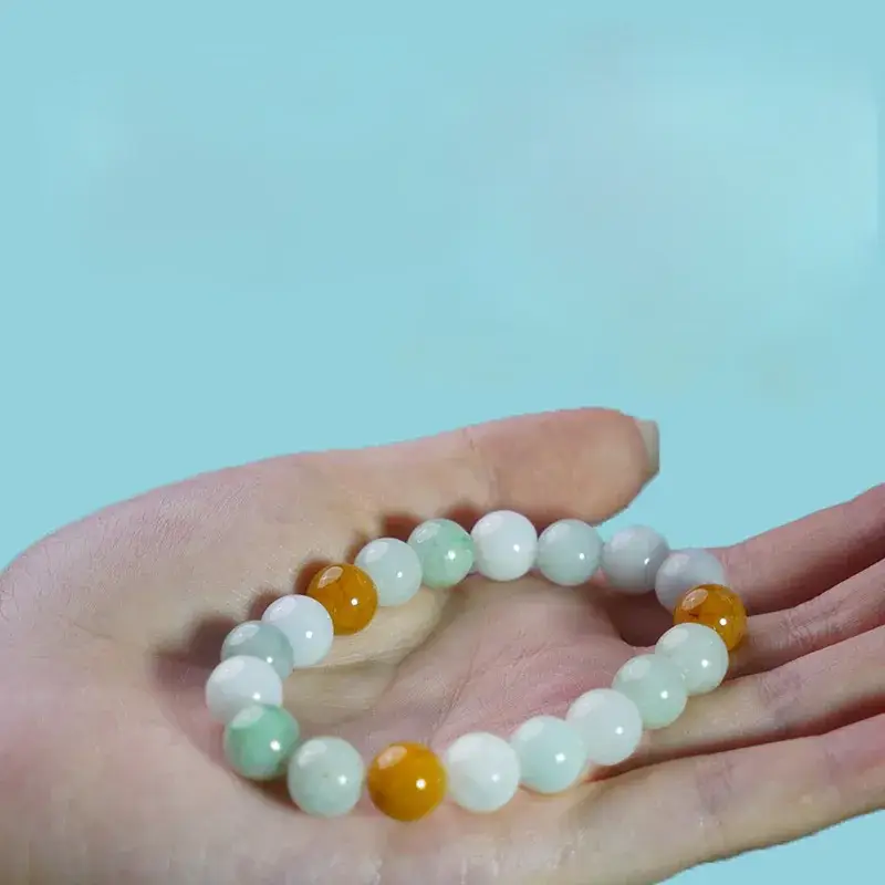 Natural Jade Three Color A Grade Bracelet 10mm - Image 7
