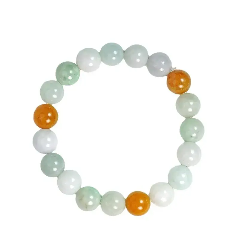 Natural Jade Three Color A Grade Bracelet 10mm - Image 8