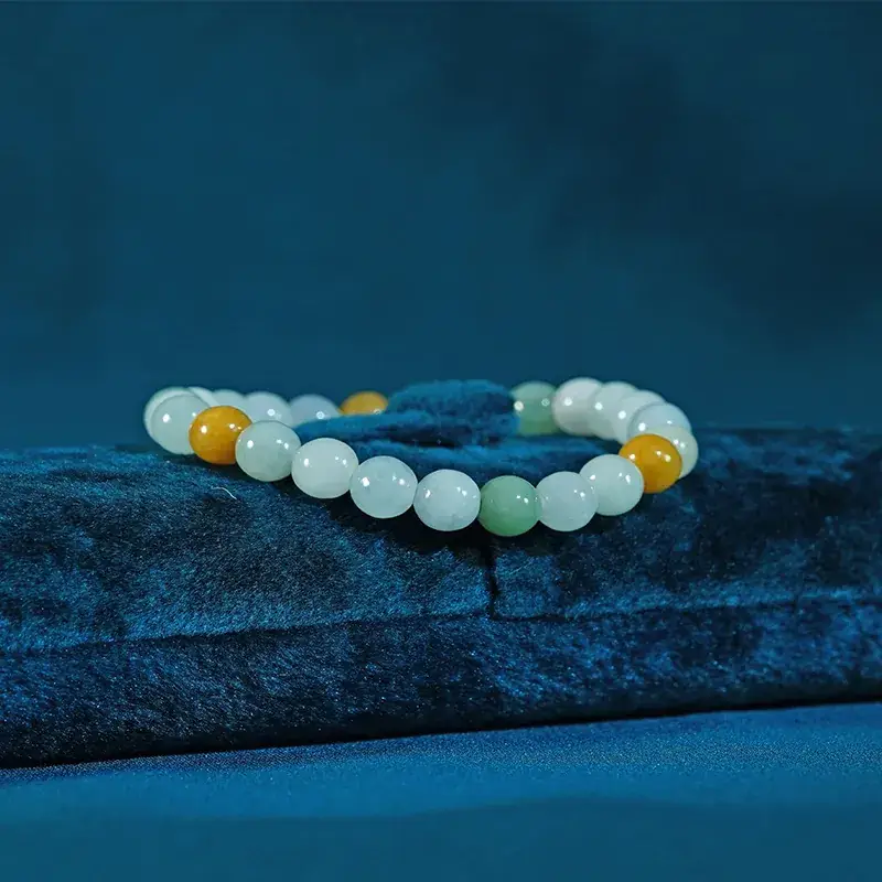 Natural Jade Three Color A Grade Bracelet 10mm - Image 3