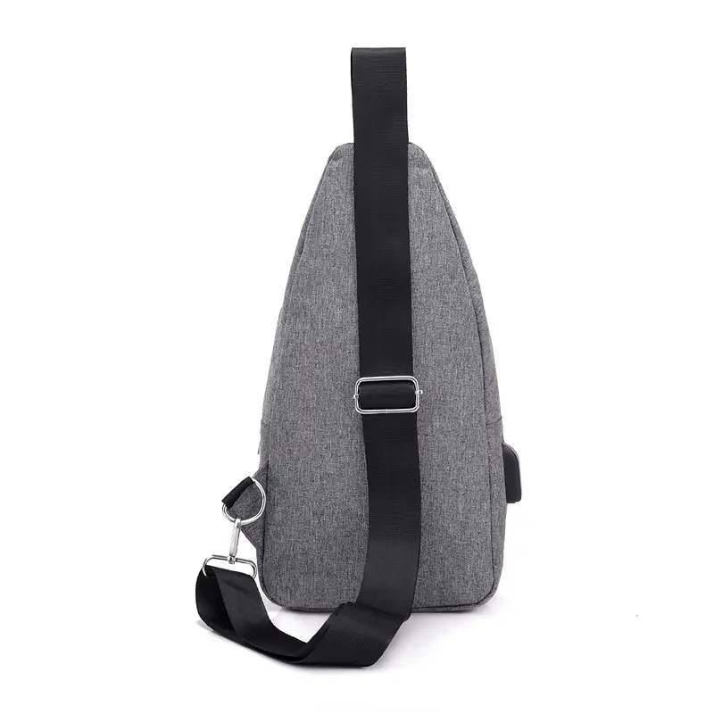 Men's Grey Canvas Shoulder Crossbody Bag