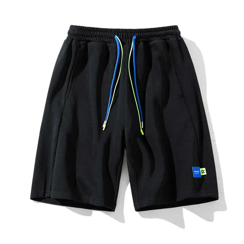 Men Black Drawstring Shorts Casual Summer Loose Fit - Image 3