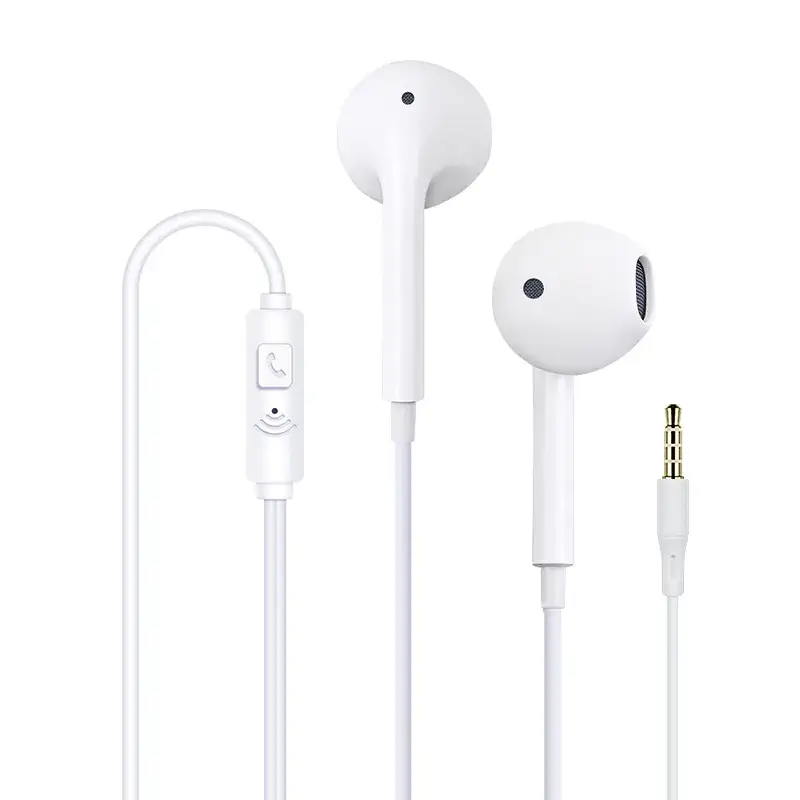 Black In-Ear Headset with Microphone Wire Control