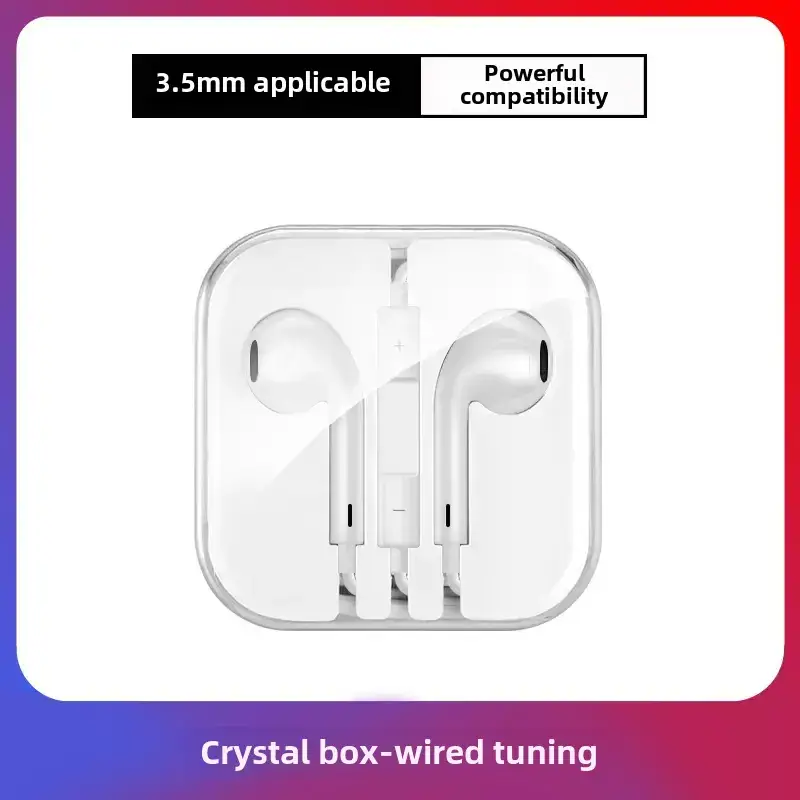 Black In-Ear Headset with Microphone Wire Control