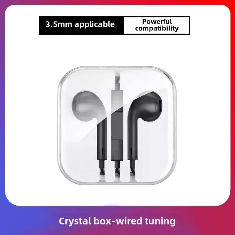 Black In-Ear Headset with Microphone Wire Control