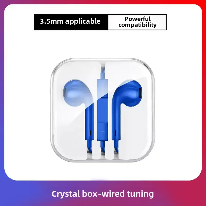 Black In-Ear Headset with Microphone Wire Control