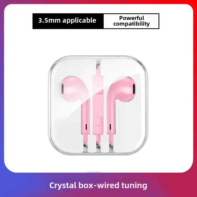 Black In-Ear Headset with Microphone Wire Control