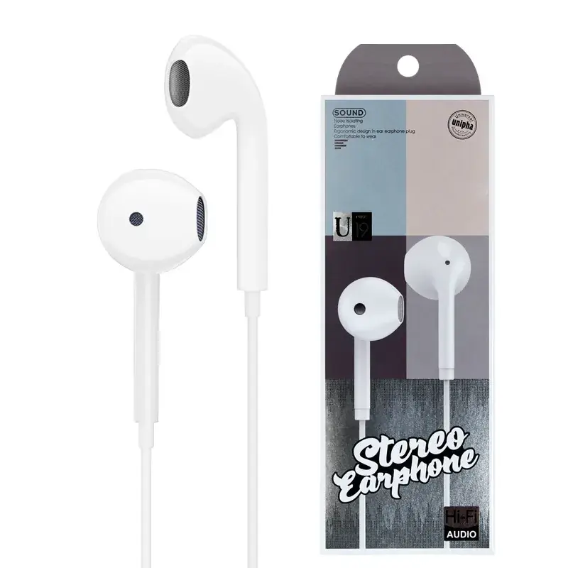 Black In-Ear Headset with Microphone Wire Control