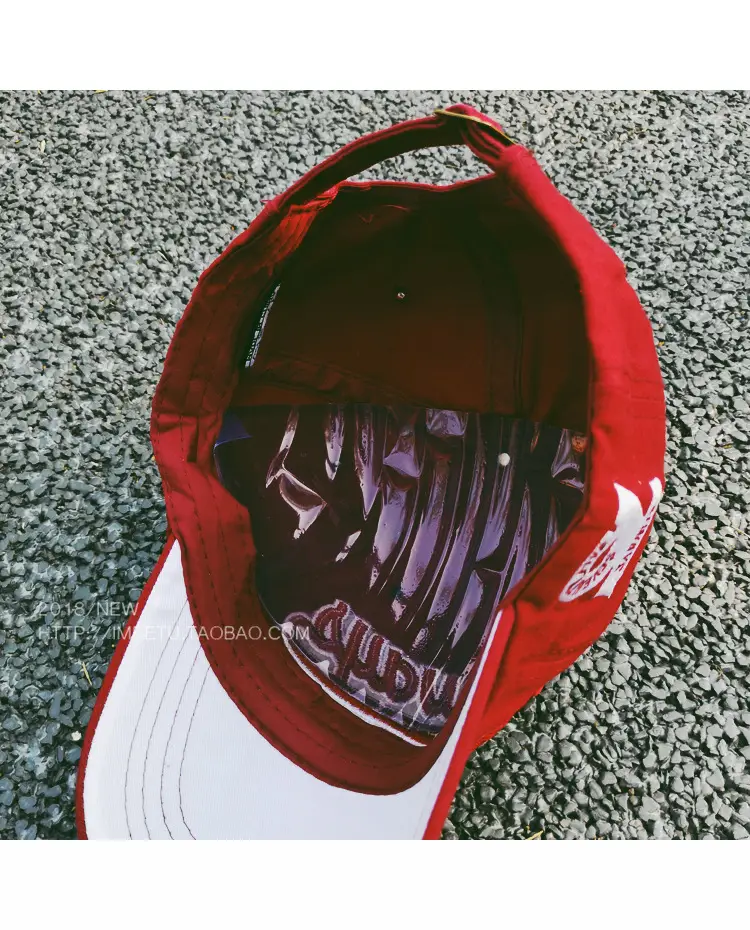 Korean Style Letter Embroidered Cap Blue Red — feature 11