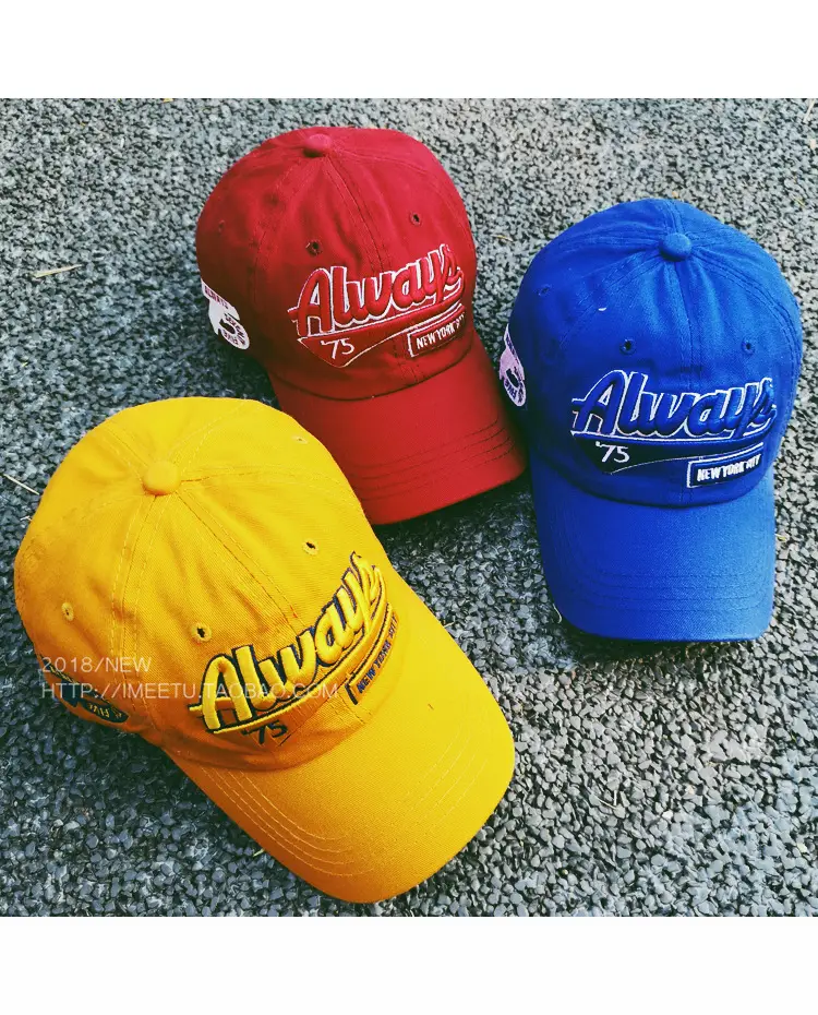 Korean Style Letter Embroidered Cap Blue Red — feature 13