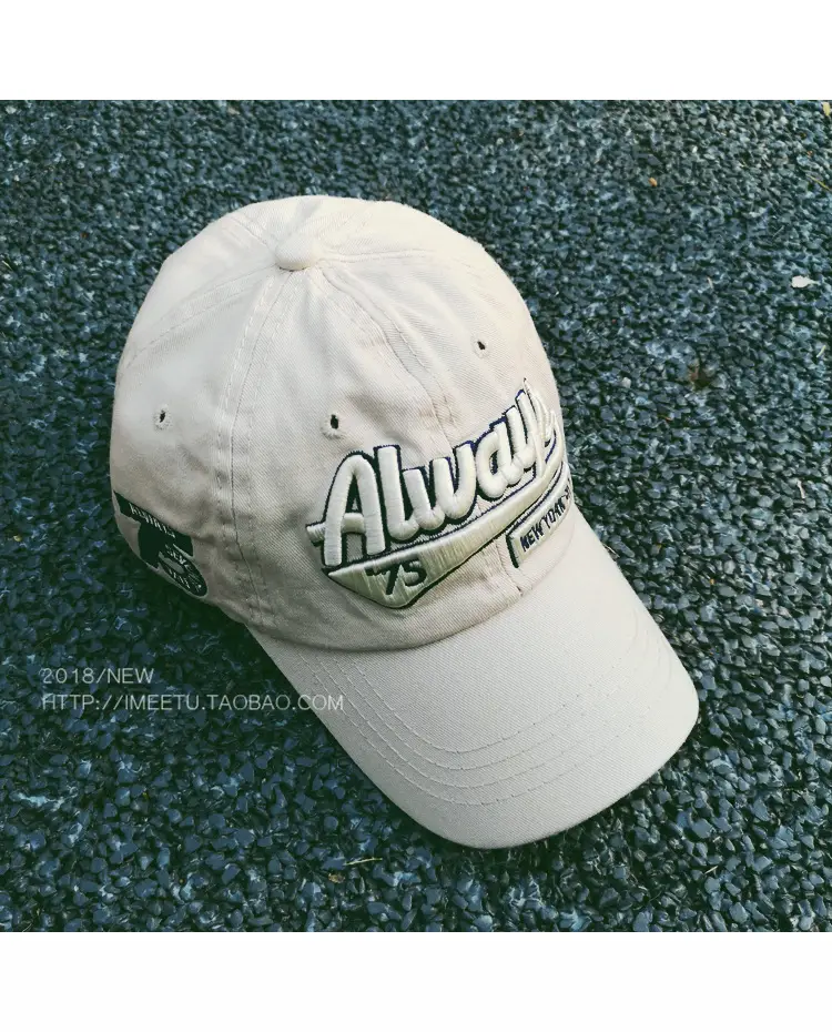 Korean Style Letter Embroidered Cap Blue Red — feature 3