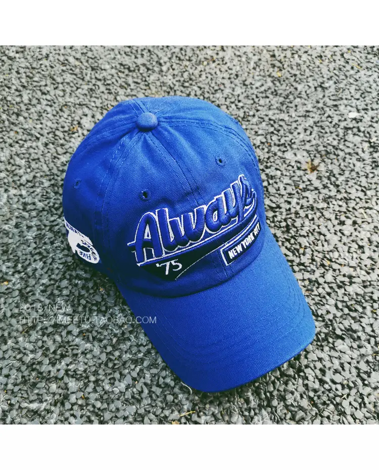 Korean Style Letter Embroidered Cap Blue Red — feature 5