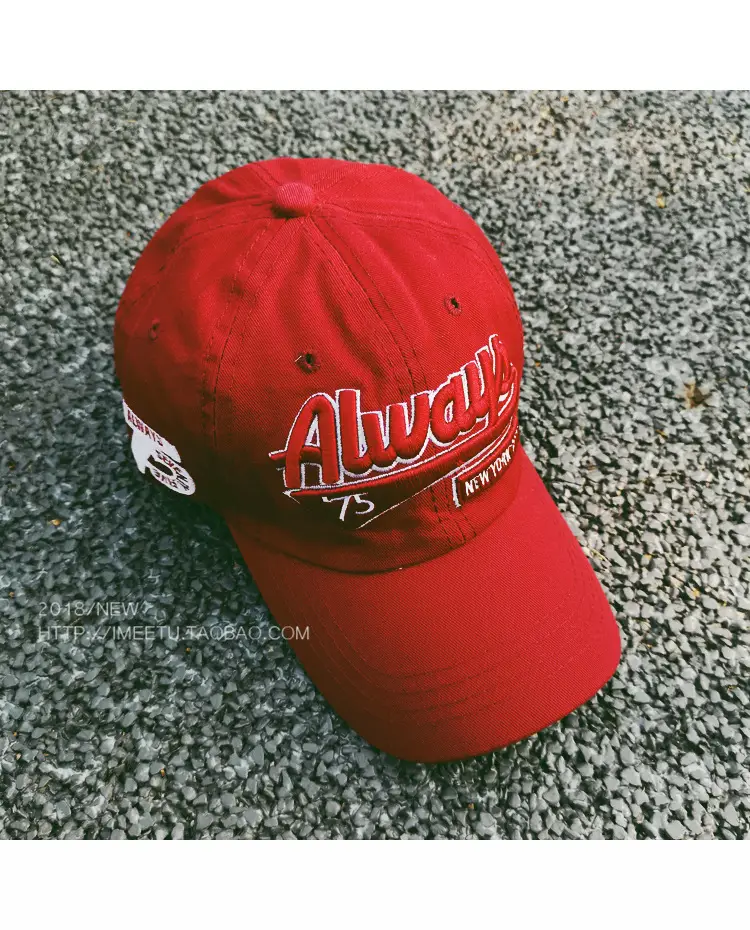 Korean Style Letter Embroidered Cap Blue Red — feature 8