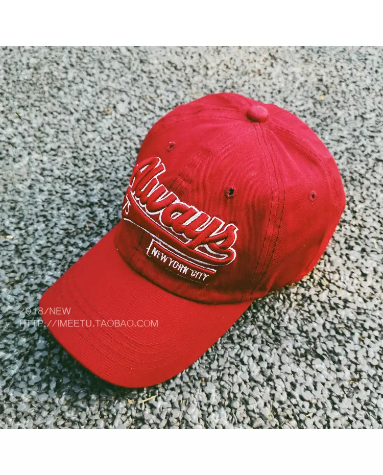Korean Style Letter Embroidered Cap Blue Red — feature 9