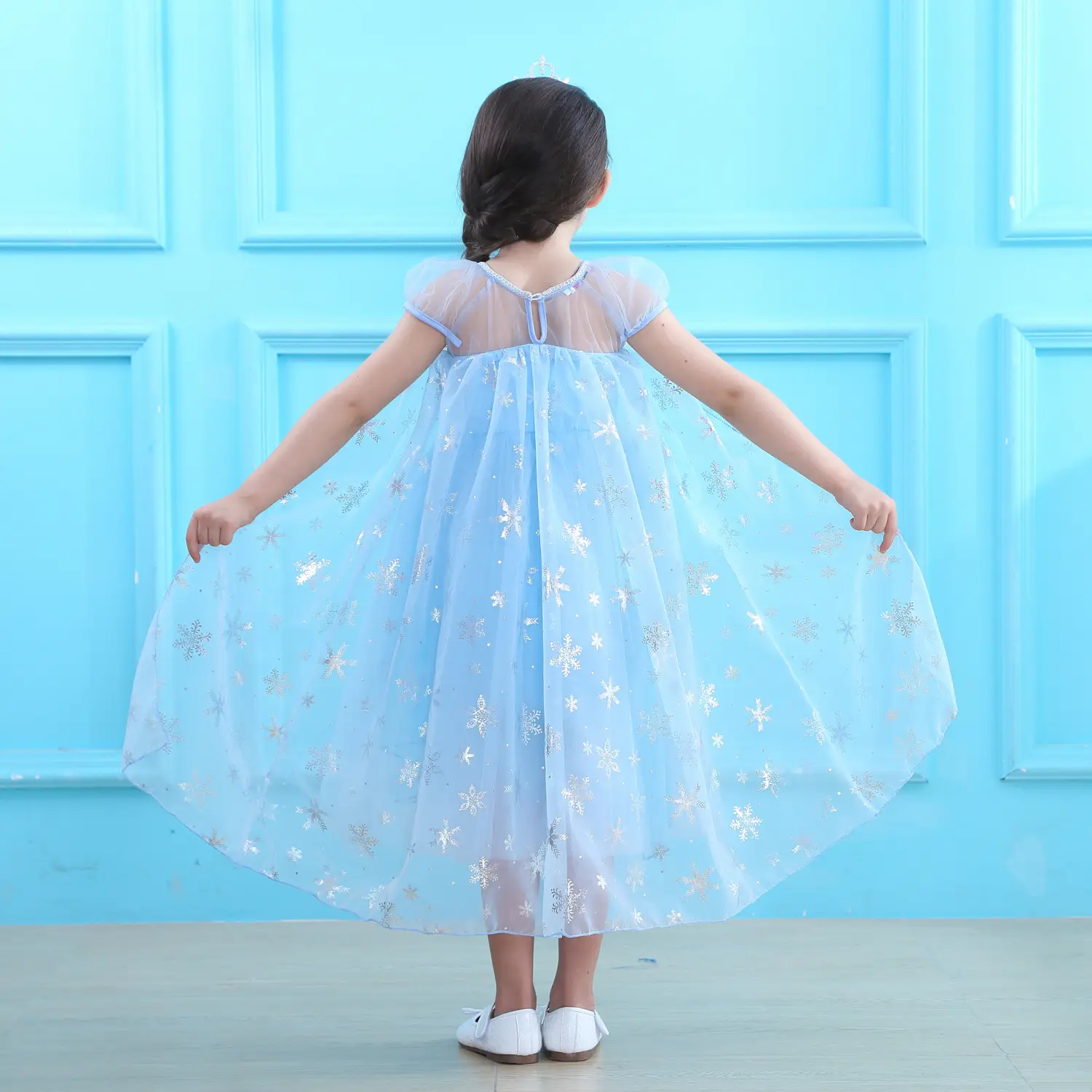 Elsa Princess Dress Puffy Gauze Blue Starry — feature 17