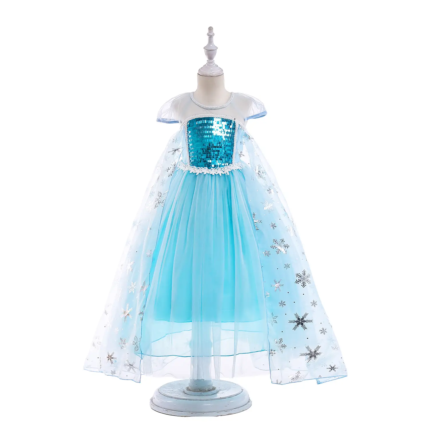 Elsa Princess Dress Puffy Gauze Blue Starry — feature 18