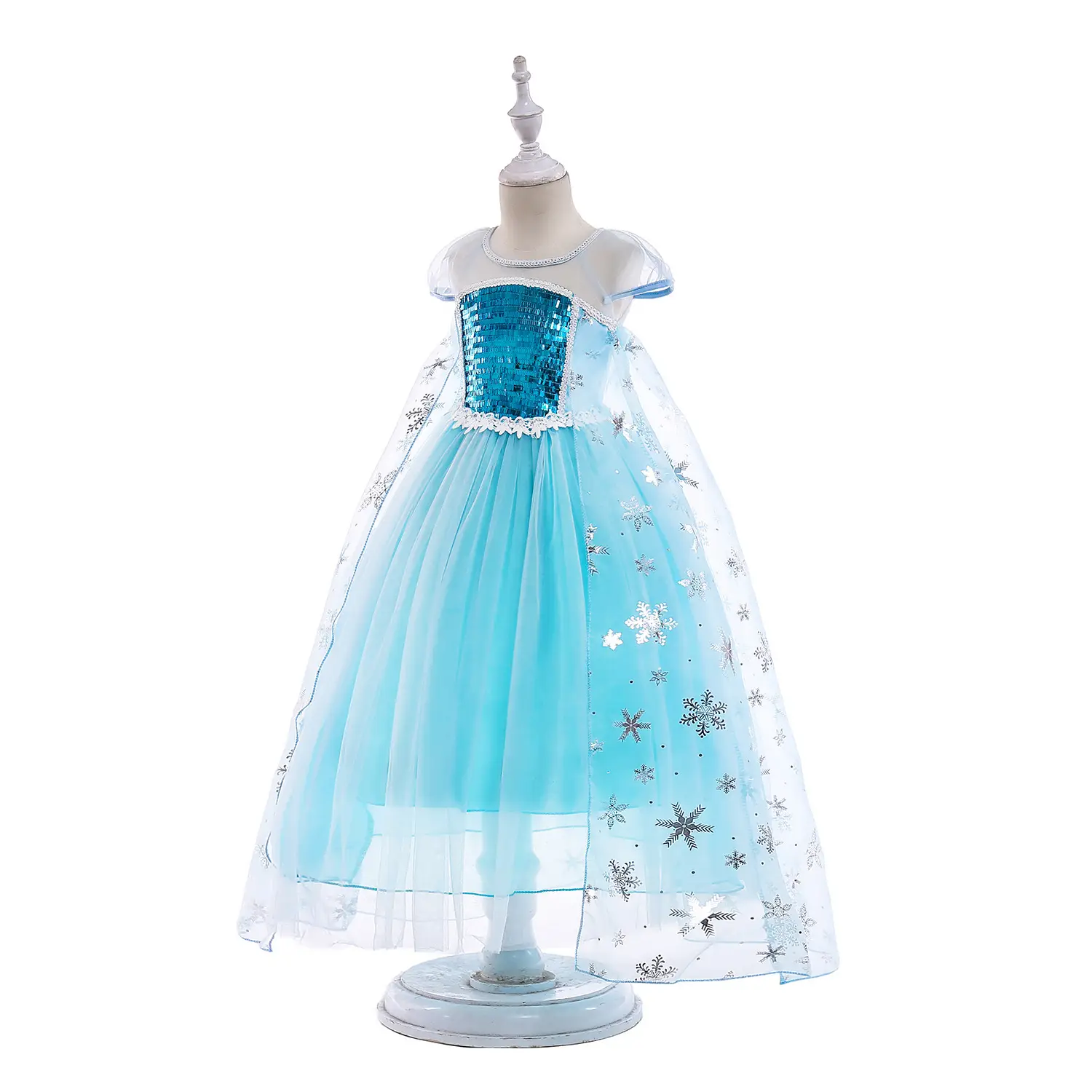 Elsa Princess Dress Puffy Gauze Blue Starry — feature 19