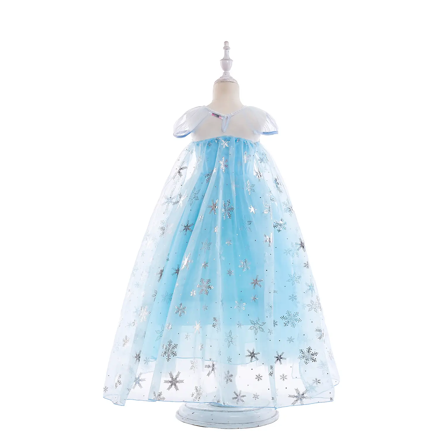 Elsa Princess Dress Puffy Gauze Blue Starry — feature 20