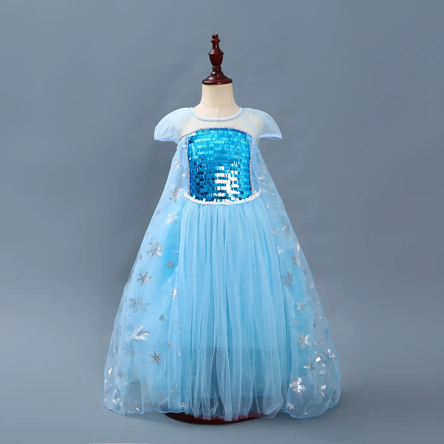 Elsa Princess Dress Puffy Gauze Blue Starry — feature 26