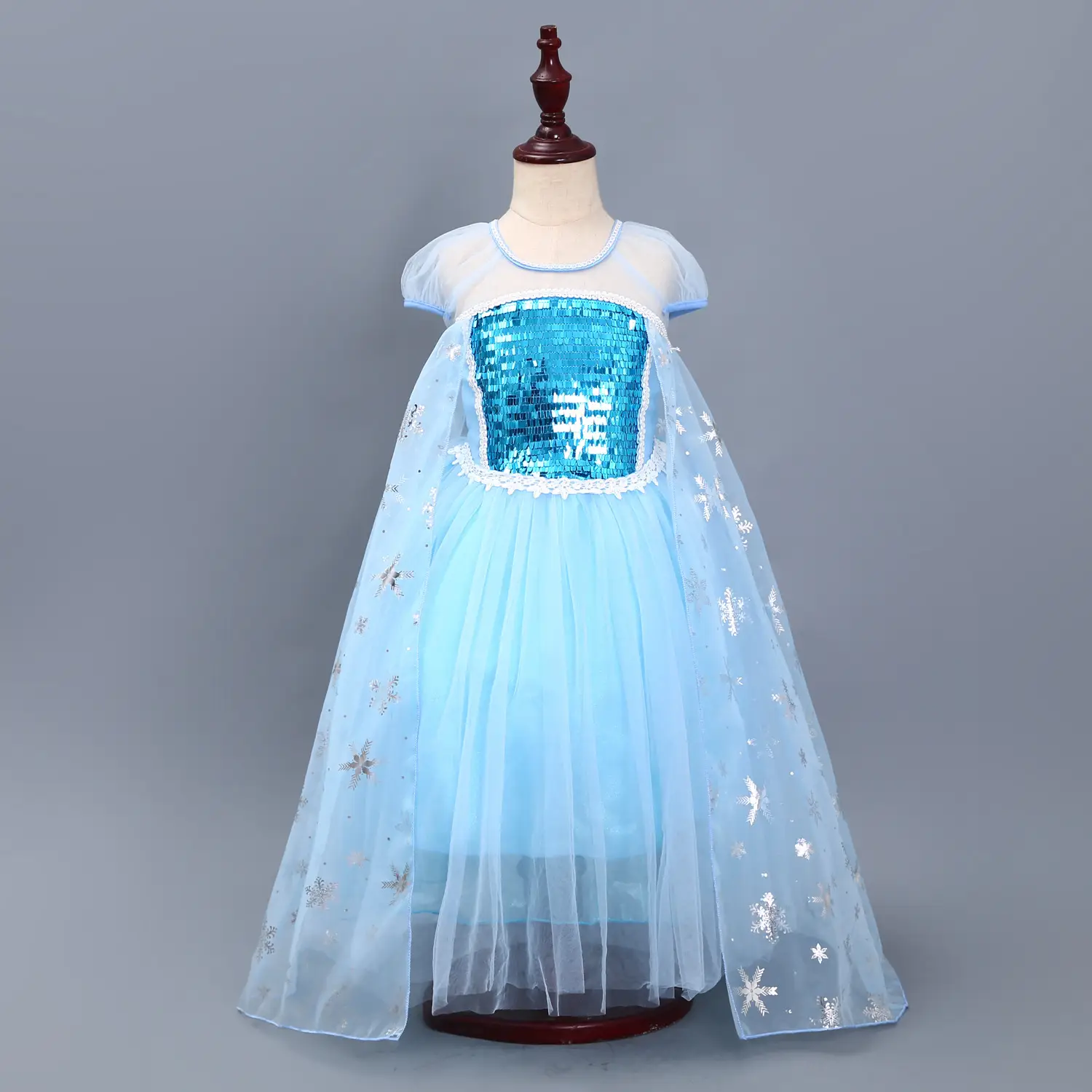 Elsa Princess Dress Puffy Gauze Blue Starry — feature 27