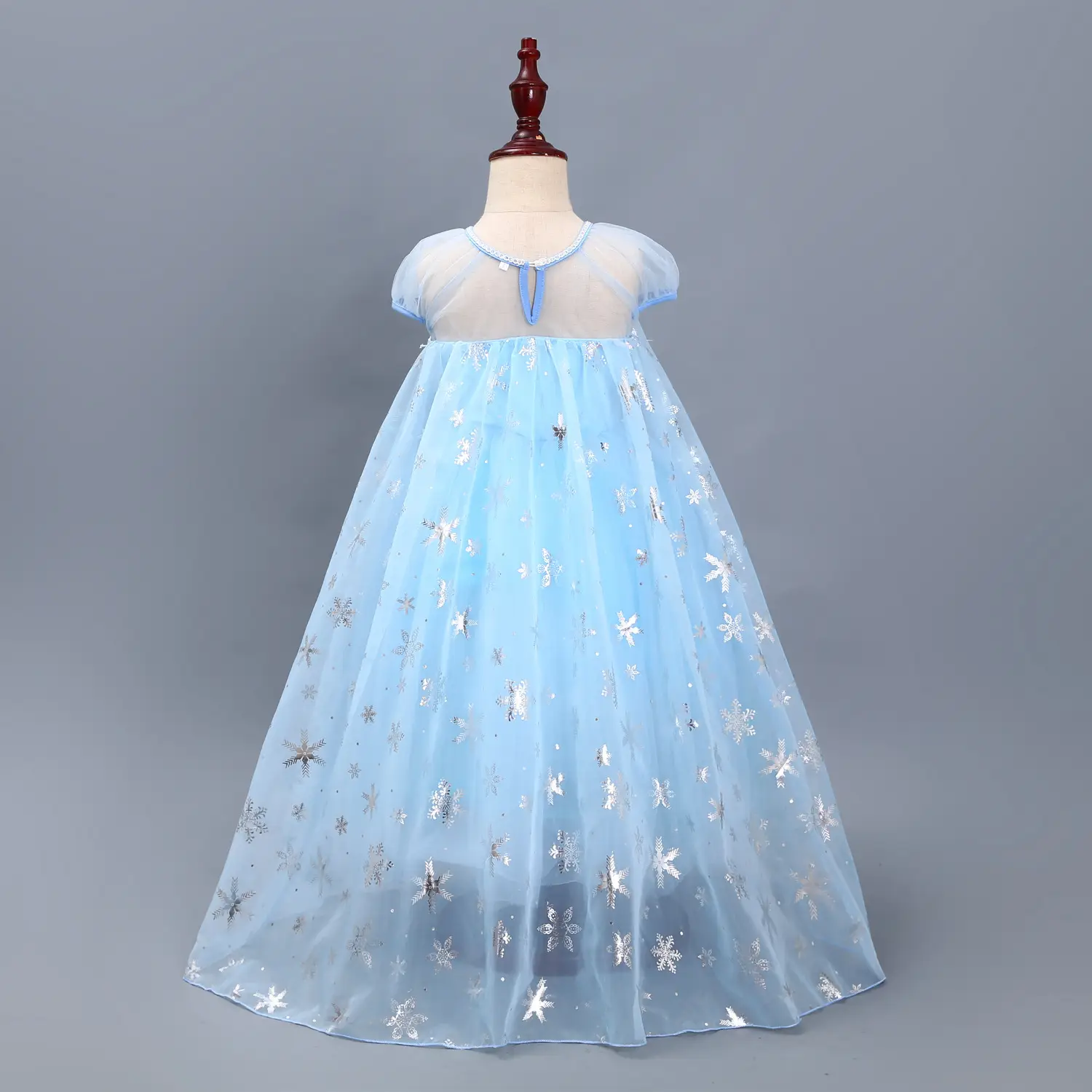 Elsa Princess Dress Puffy Gauze Blue Starry — feature 28