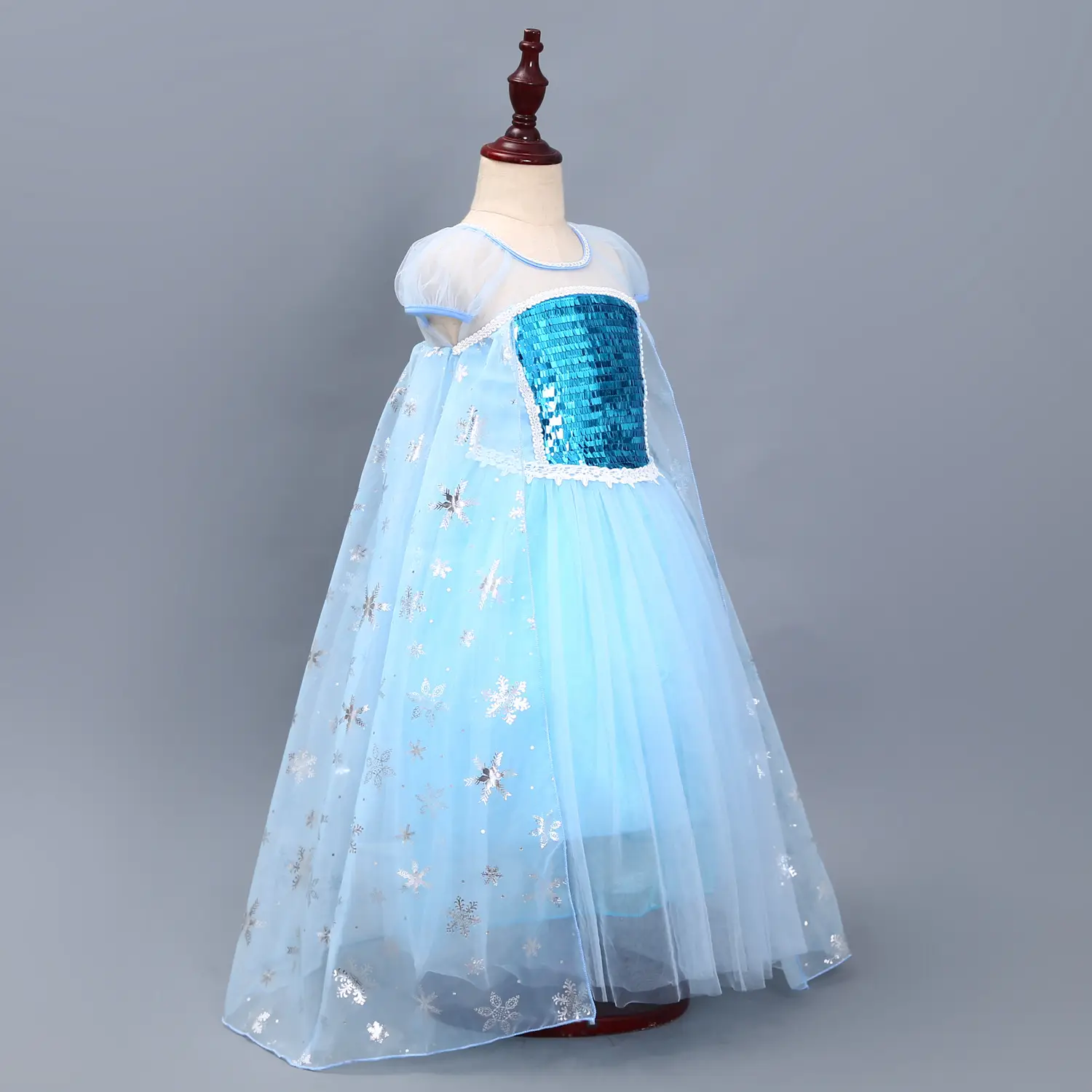 Elsa Princess Dress Puffy Gauze Blue Starry — feature 29