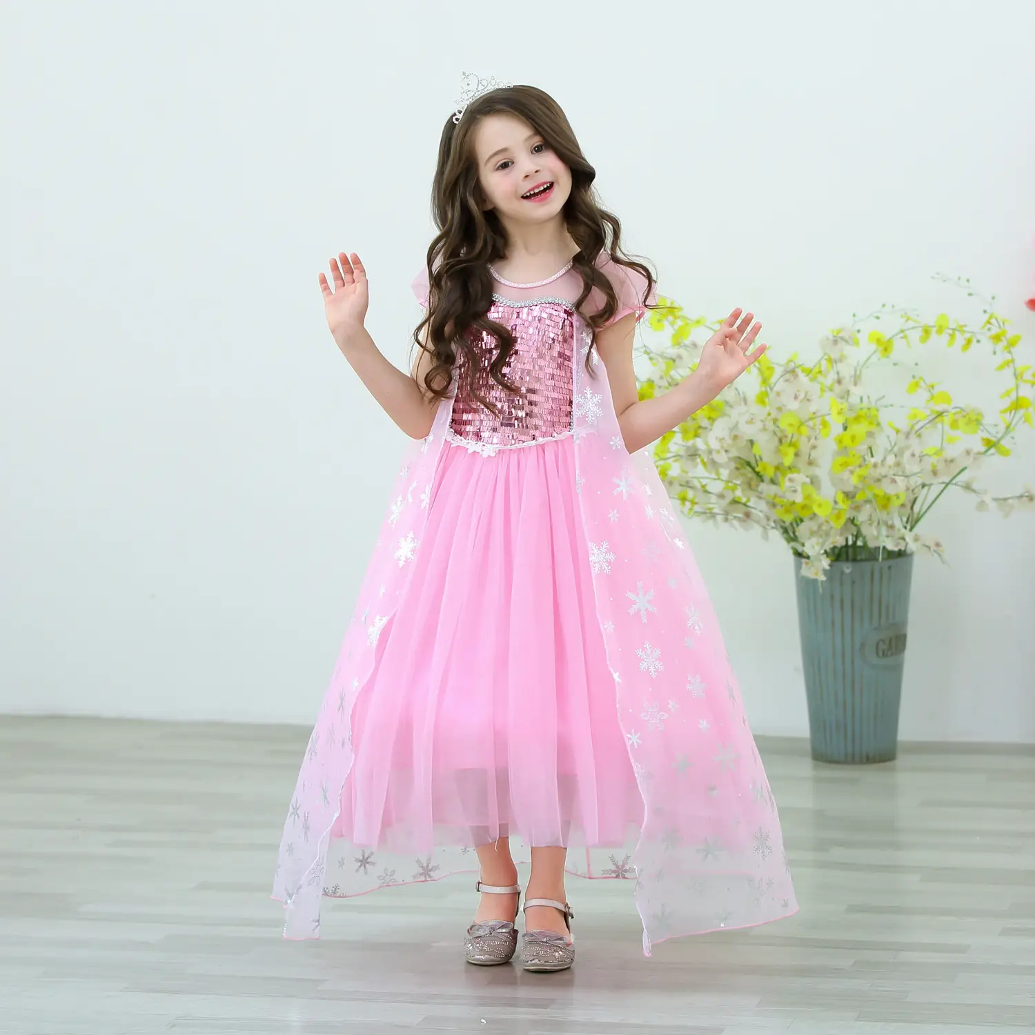 Elsa Princess Dress Puffy Gauze Blue Starry — feature 3