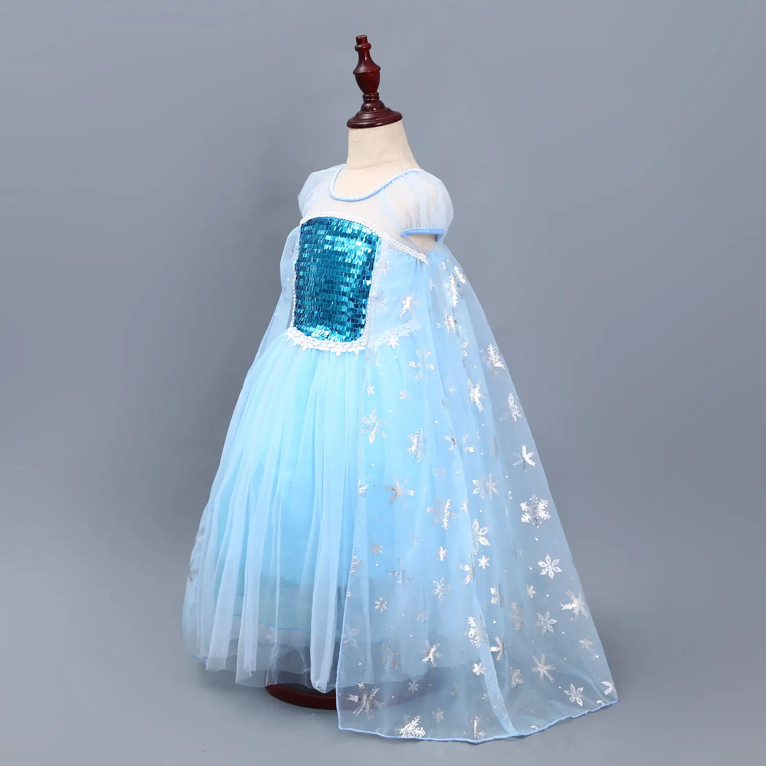 Elsa Princess Dress Puffy Gauze Blue Starry — feature 30