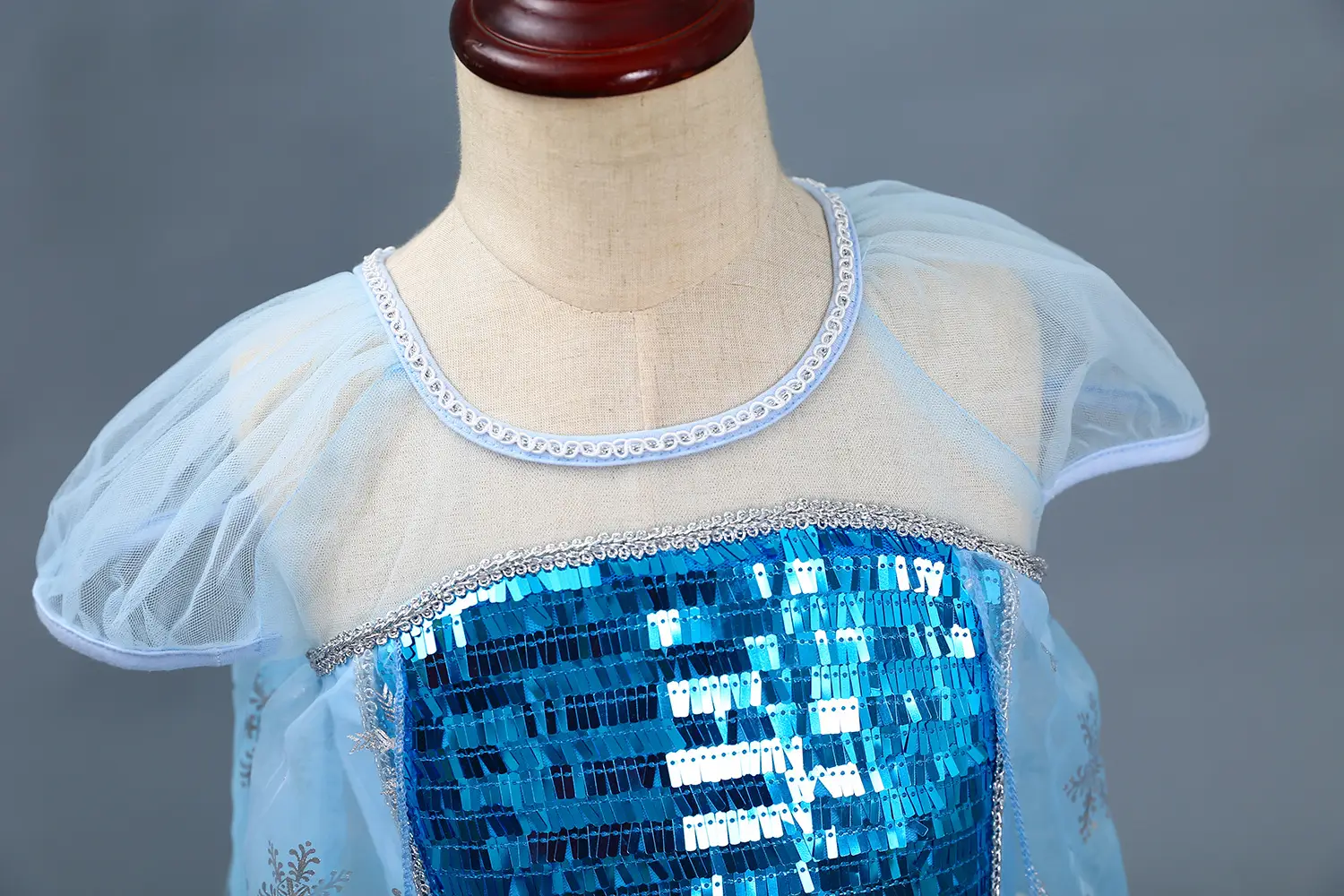 Elsa Princess Dress Puffy Gauze Blue Starry — feature 32