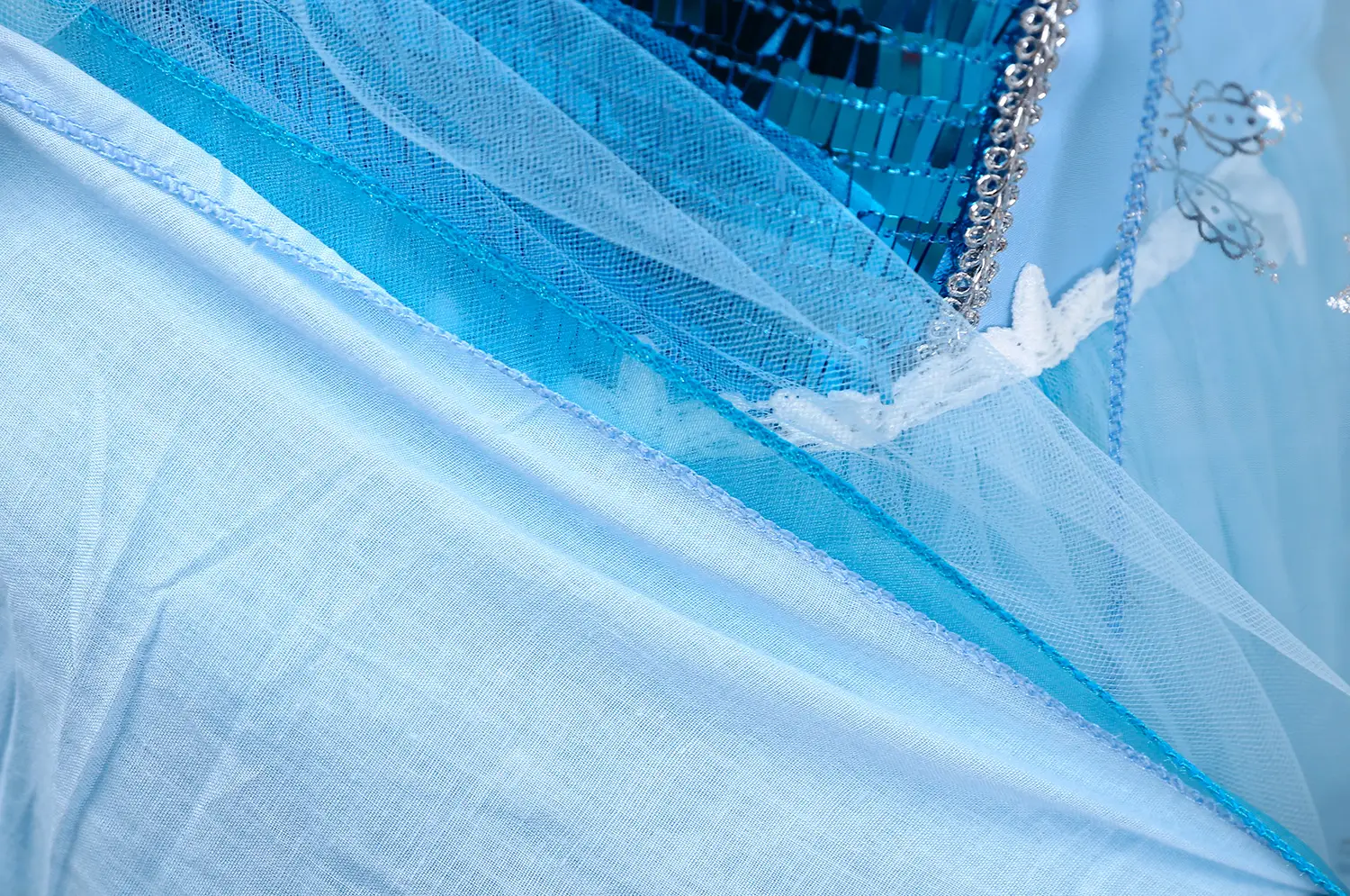 Elsa Princess Dress Puffy Gauze Blue Starry — feature 35