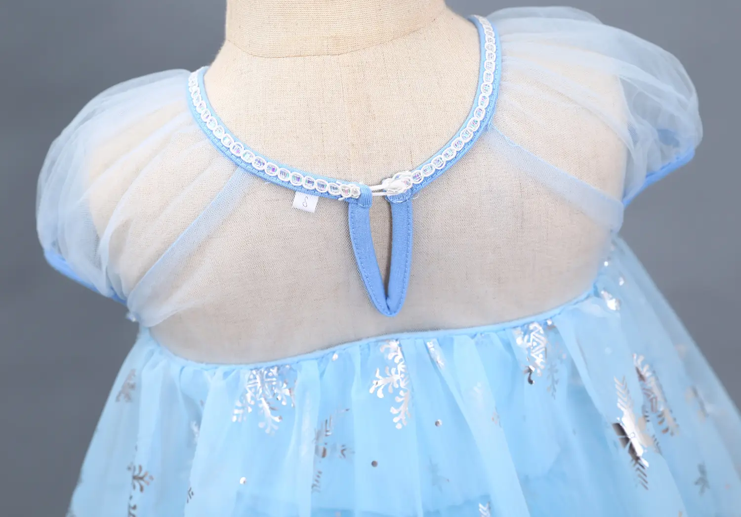 Elsa Princess Dress Puffy Gauze Blue Starry — feature 36