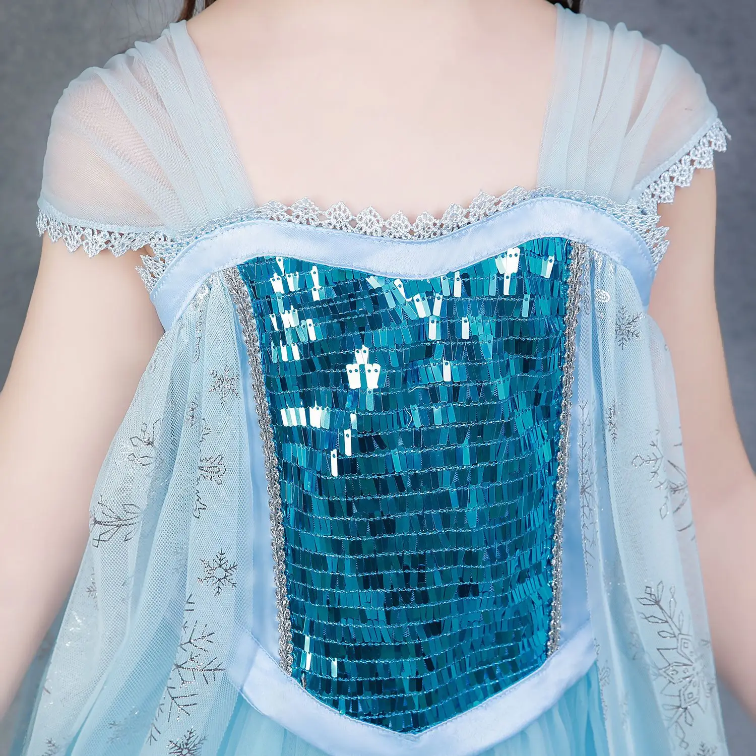 Elsa Princess Dress Puffy Gauze Blue Starry — feature 44