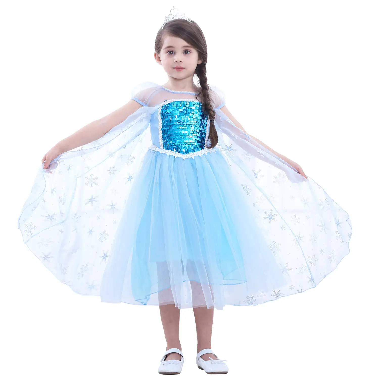 Elsa Princess Dress Puffy Gauze Blue Starry — feature 6