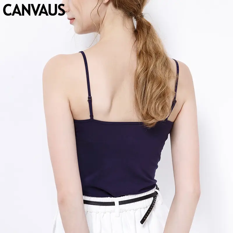 Women's Navy Cotton Tank Top Camisole - Image 8