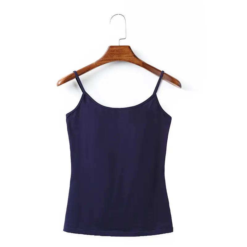 Women's Navy Cotton Tank Top Camisole - Image 3