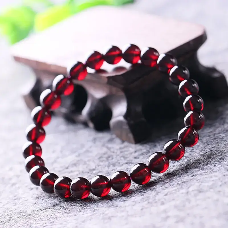 Natural Garnet Red Circle Bracelet for Women - Image 3