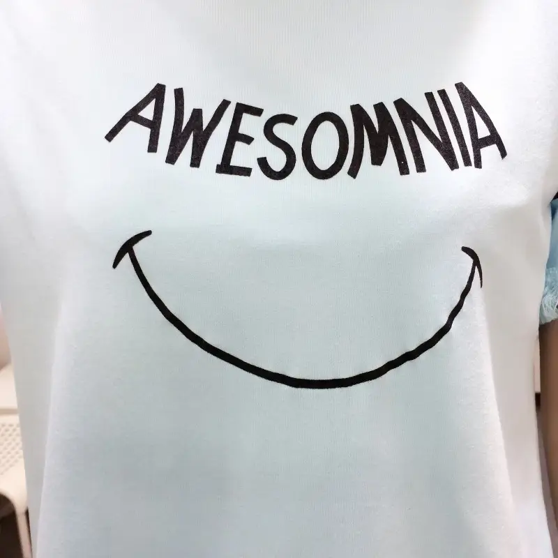 2025 Summer T-Shirt White Smiley Face Short Sleeve — feature 28