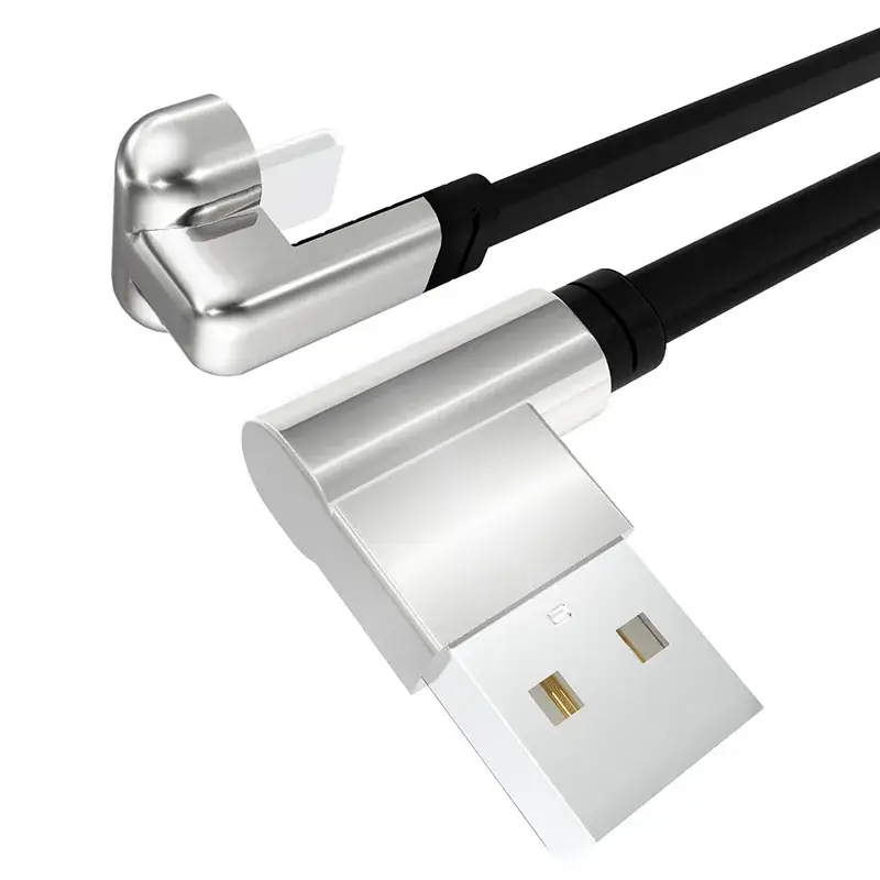 Double Elbow Data Cable for Android & Type-C Charging