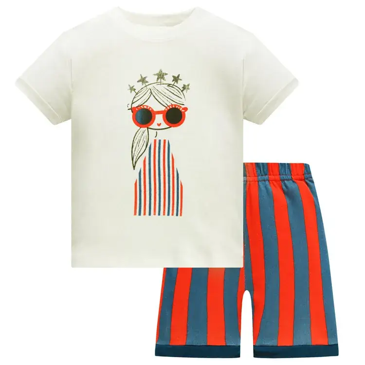 Baby Cotton Striped Shorts & T-Shirt Set - Image 3