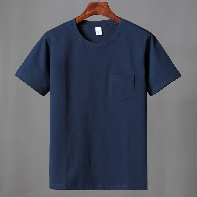 Men Grey Short Sleeve T-Shirt with Pocket