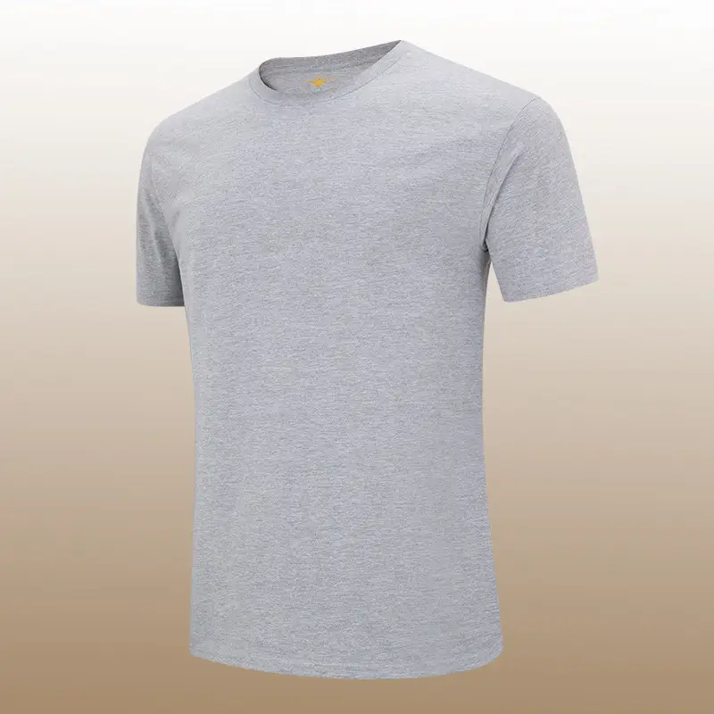 Men Grey Cotton Casual T-Shirt Large - Image 19