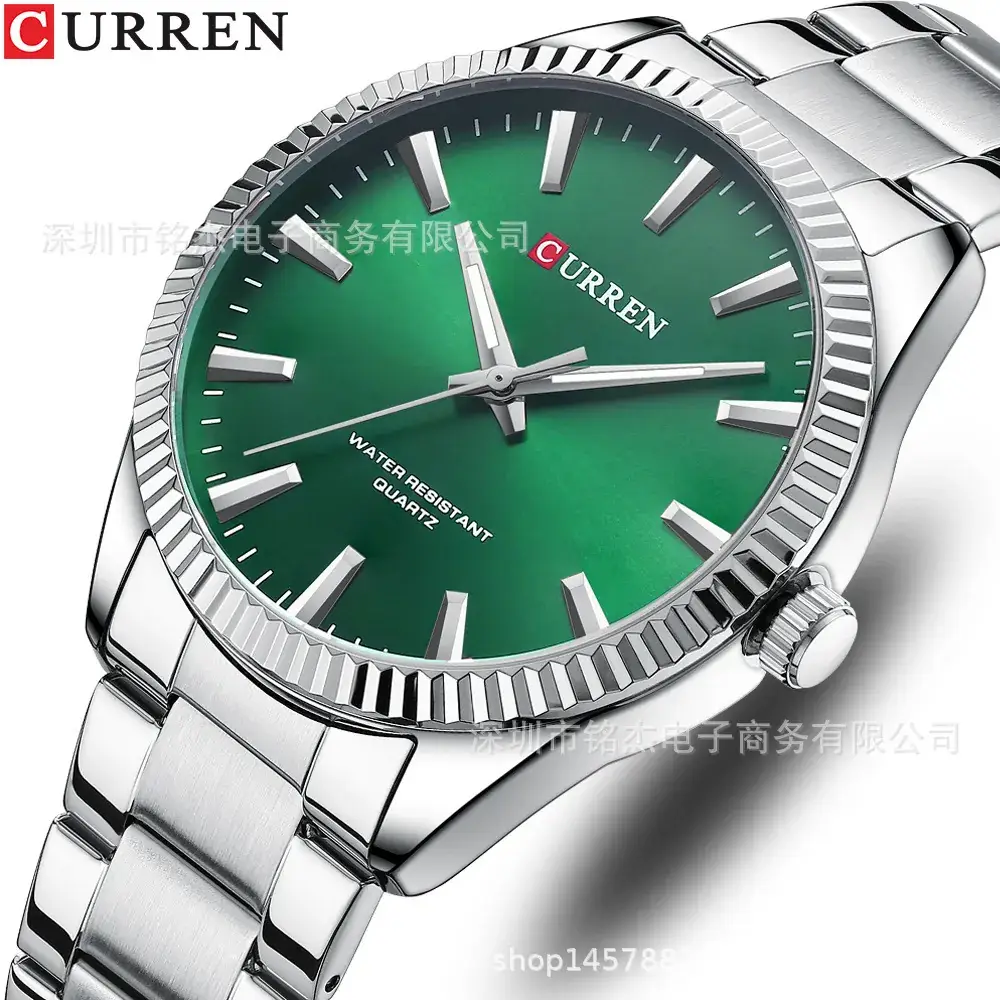 Men's Gold Quartz Watch with Steel Band - Image 5