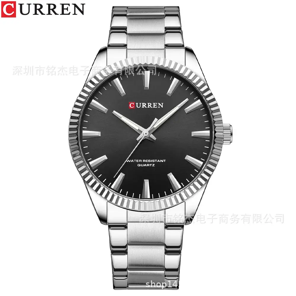 Men's Gold Quartz Watch with Steel Band - Image 4