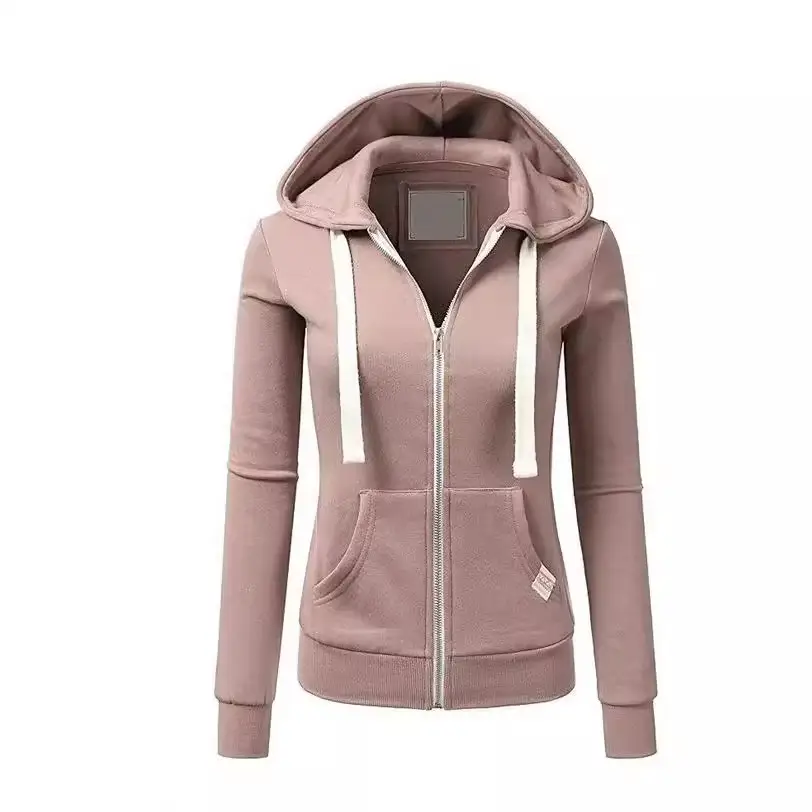 Black Full-Zip Hoodie Jacket for Women - Image 10