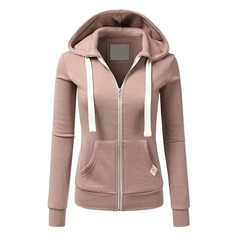 Black Full-Zip Hoodie Jacket for Women
