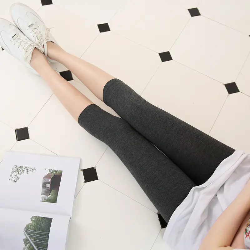 Dark Heather Gray Half Length Leggings for Women - Image 39