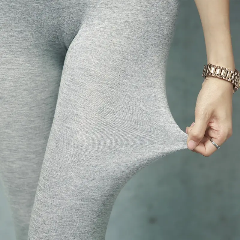 Dark Heather Gray Half Length Leggings for Women - Image 40