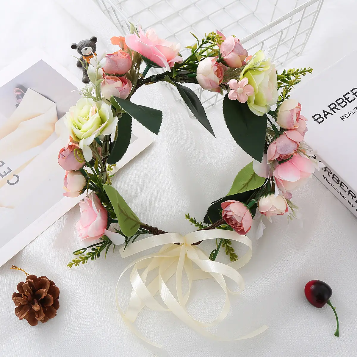 Floral Crossbody Belt with Roses & Bow — feature 13